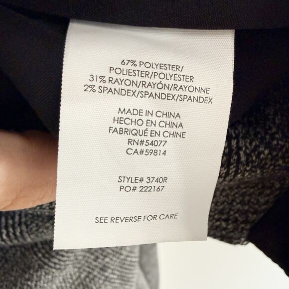 Cabi Bond High-Rise Wide Leg Trousers Gray Plaid Zipper Size 4 H4891 - Picture 5 of 6